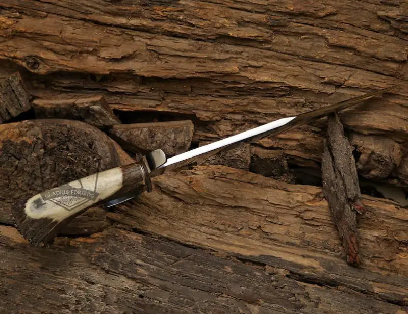 Handmade Bowie Knife for Sale with Crown Stag Handle