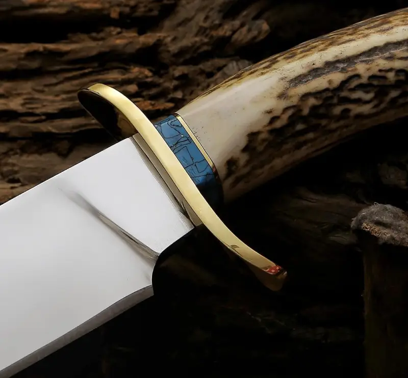 Stag handle knife brass guard Handmade Stag Handle Bowie Knife for Sale | Stainless Steel Bowie Knife