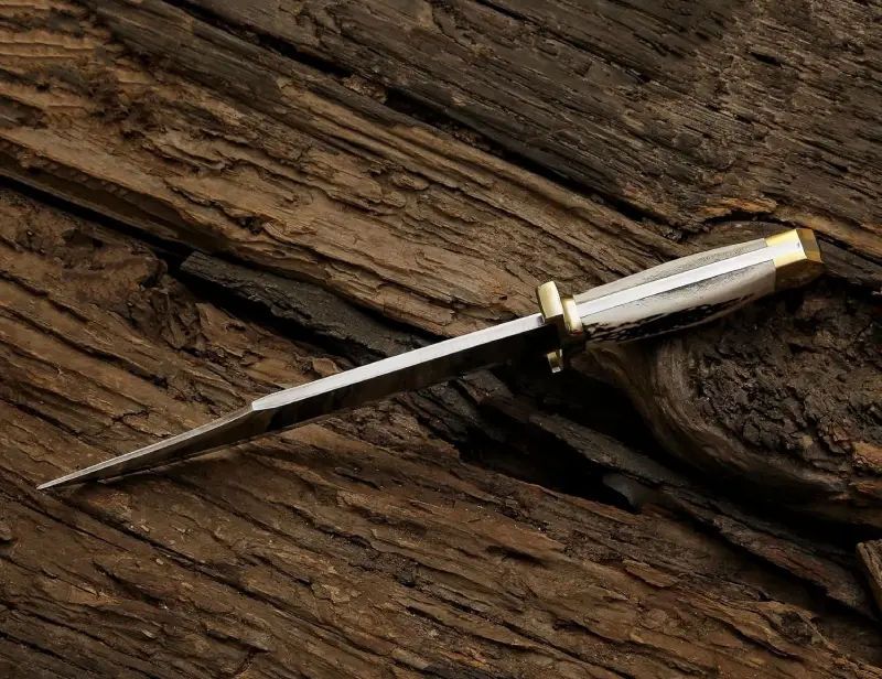 bowie knife with stag knife Premium Custom Handmade Bowie Knife with Stag Handle