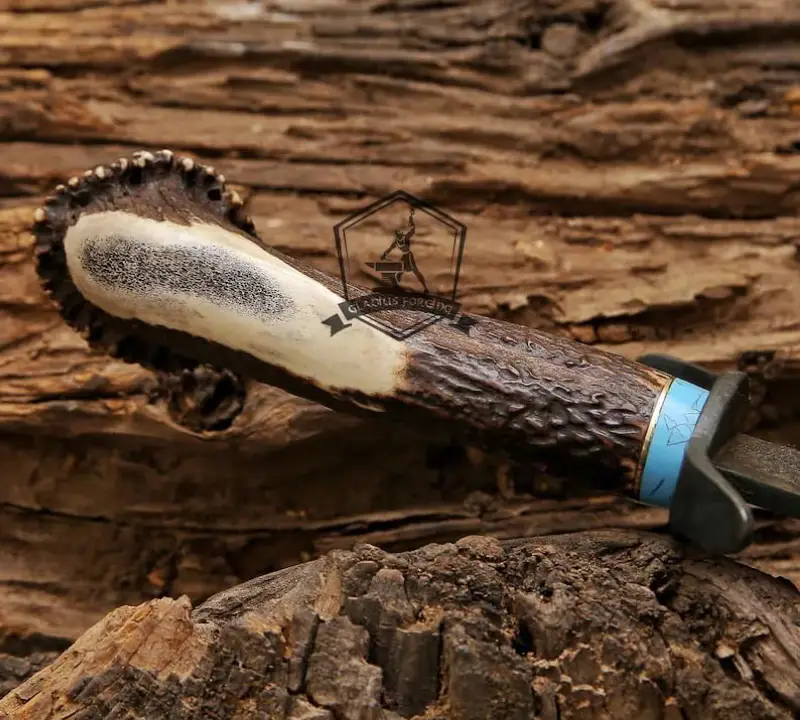 classic bowie knife stag Antique Bowie Knife for Sale | Handmade Black Forged Blade with Stag Handle