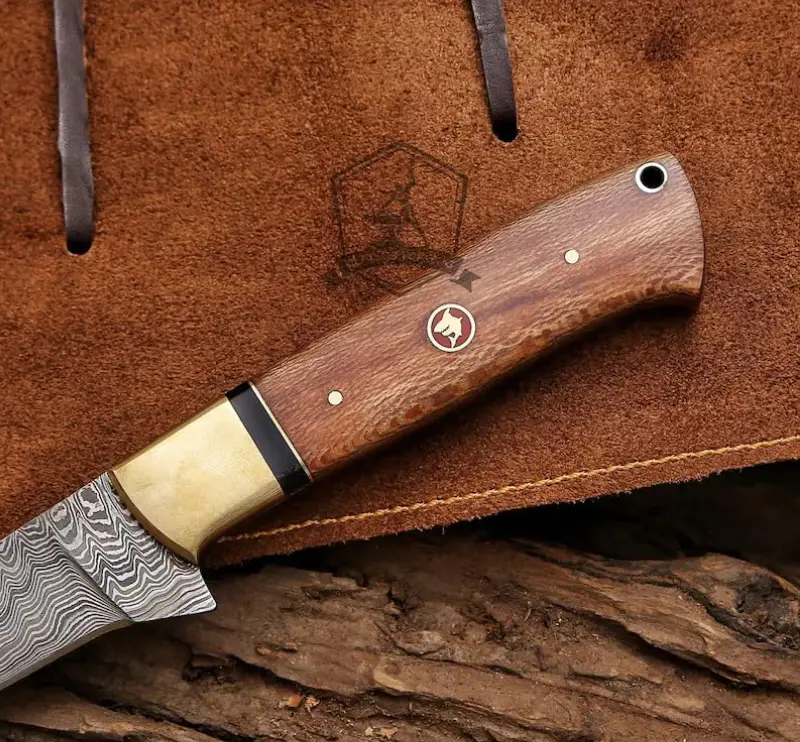 damascus steak knife handle Handmade Damascus Steak Knife with Razor Sharp Patterned Blade | Full Tang