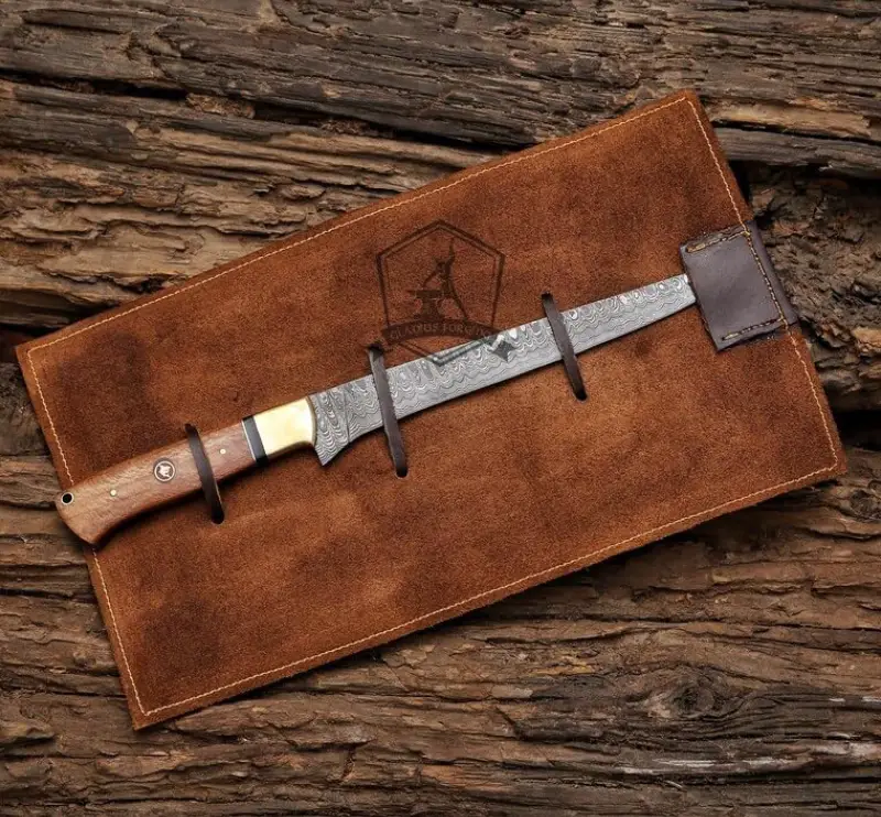 damascus steak knife leather kit Handmade Damascus Steak Knife with Razor Sharp Patterned Blade | Full Tang