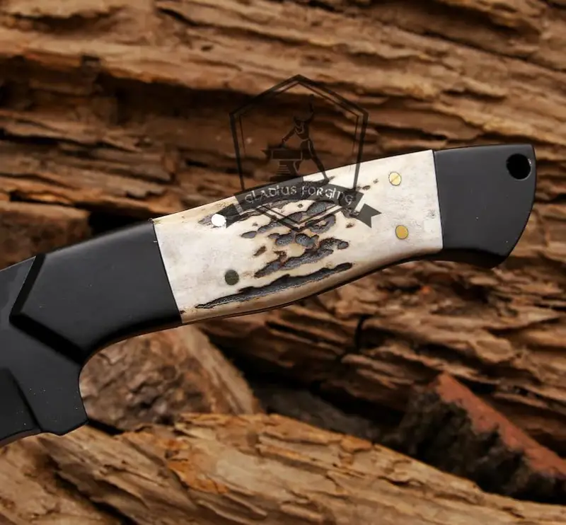 stag handle black coated knife Handmade Stag Handle Knife | Custom Stag Handle Hunting Knife